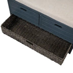 Banc de rangement avec panier amovible et 2 tiroirs
