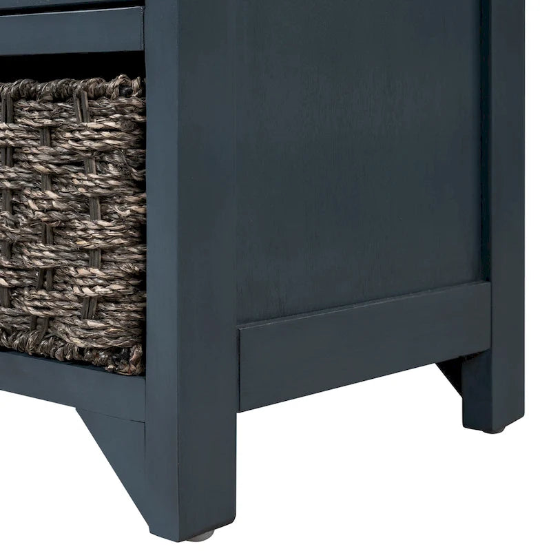 Banc de rangement avec panier amovible et 2 tiroirs