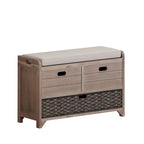 Banc de rangement avec panier amovible et 2 tiroirs