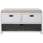 Banc de rangement avec panier amovible et 2 tiroirs