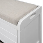 Banc de rangement avec panier amovible et 2 tiroirs
