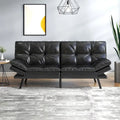 Canapé-lit futon, canapé convertible en similicuir avec accoudoirs réglables pour petit espace, taille simple