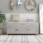 Storage Bench with 3 Shutter-shaped Doors