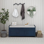 Banc de rangement avec 3 portes persiennes