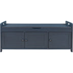 Banc de rangement avec 3 portes persiennes