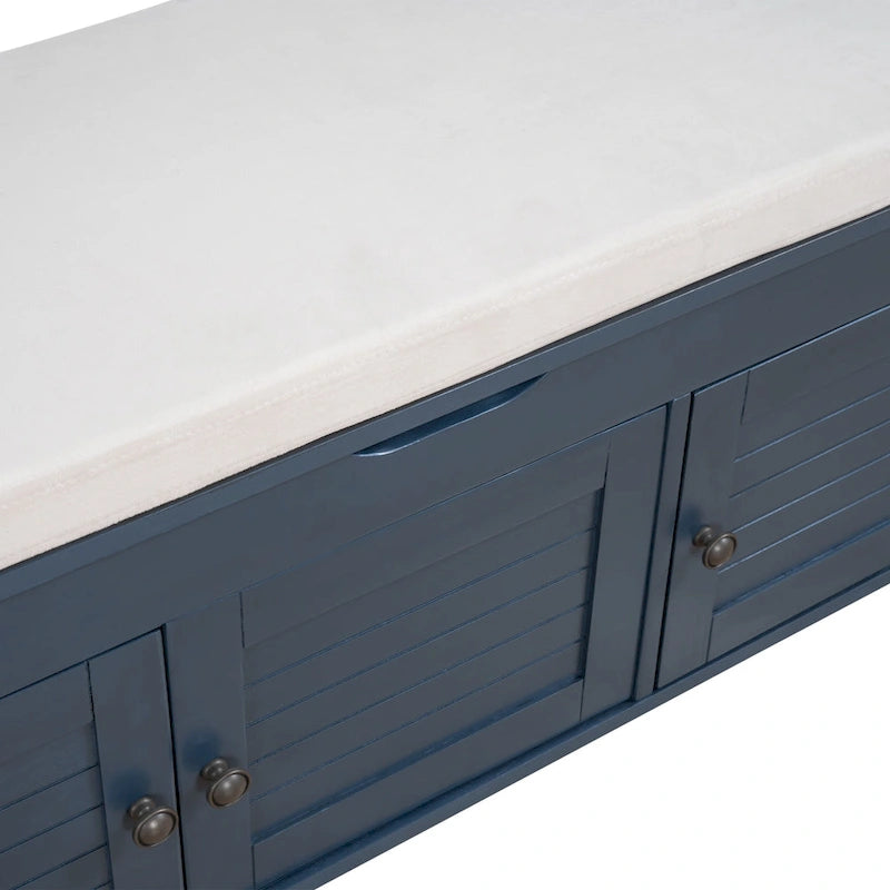 Banc de rangement avec 3 portes persiennes