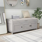 Banc de rangement avec 3 portes persiennes