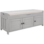 Banc de rangement avec 3 portes persiennes