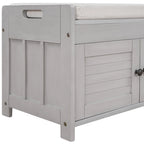 Banc de rangement avec 3 portes persiennes