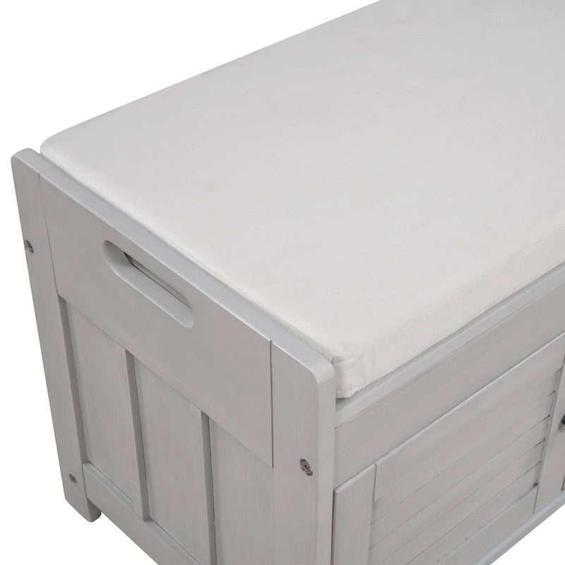 Banc de rangement avec 3 portes persiennes