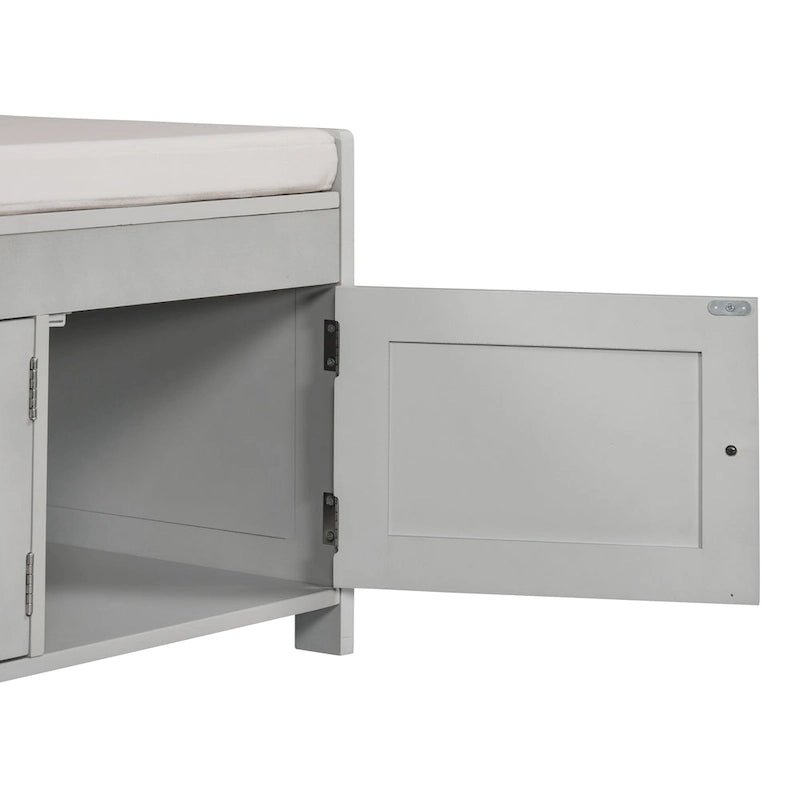 Banc de rangement avec 3 portes persiennes
