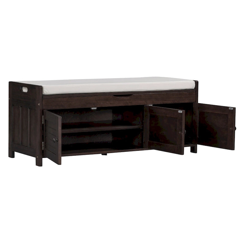 Banc de rangement avec 3 portes persiennes