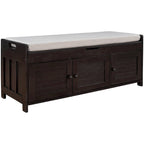 Banc de rangement avec 3 portes persiennes
