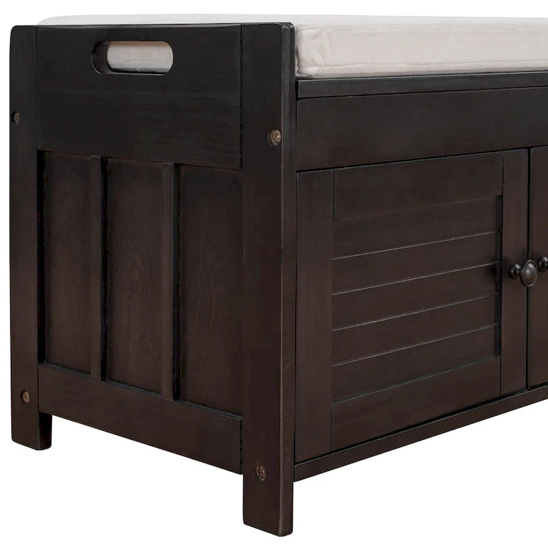 Banc de rangement avec 3 portes persiennes