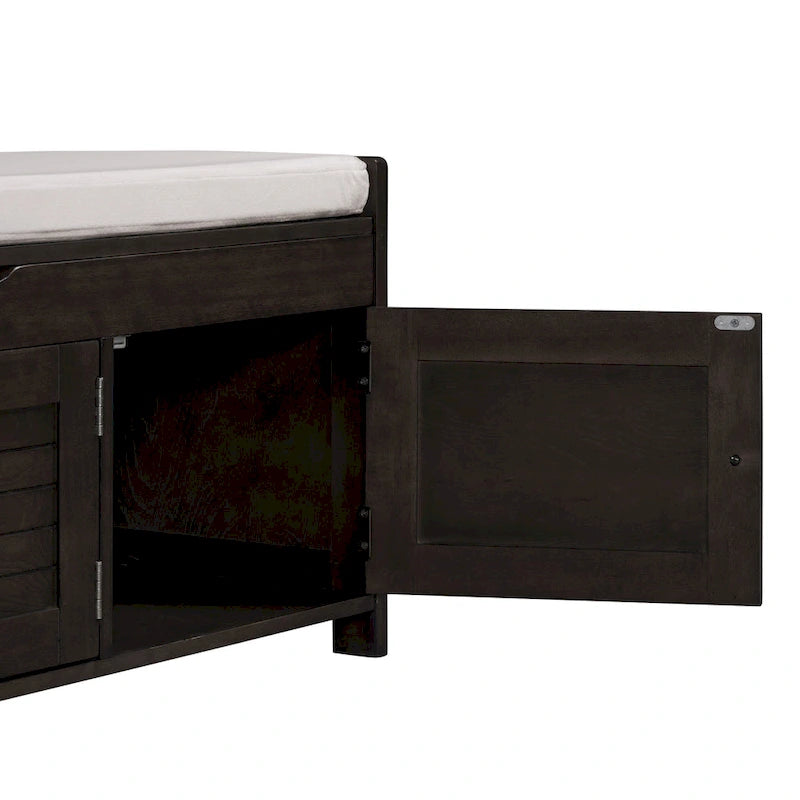 Banc de rangement avec 3 portes persiennes