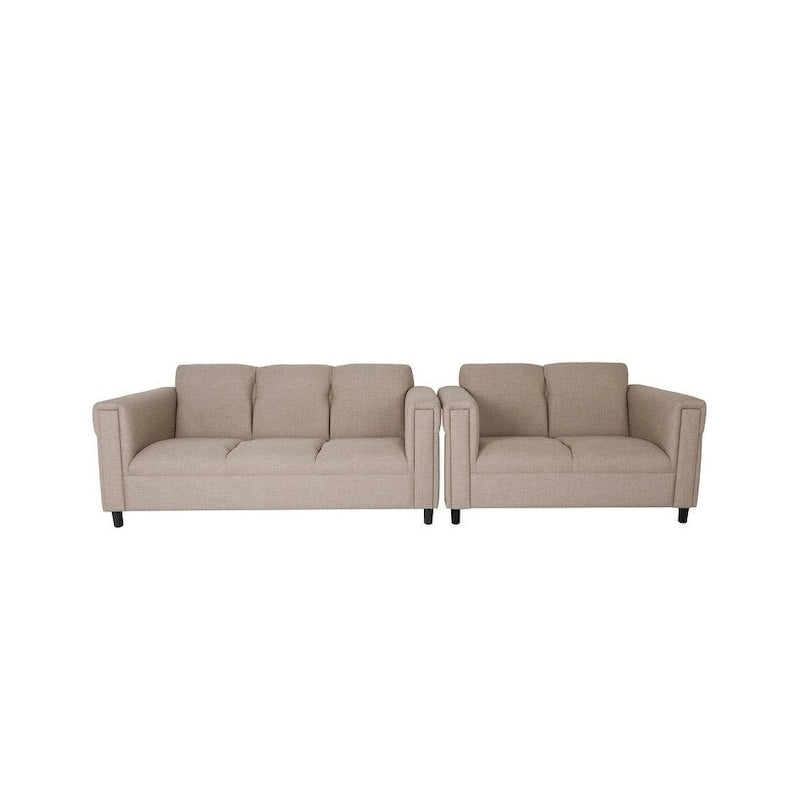 Coast to Coast Sofas Ensemble canapé et causeuse de style moderne du milieu du siècle Tissu polyester nylon Structure en bois massif Rembourré