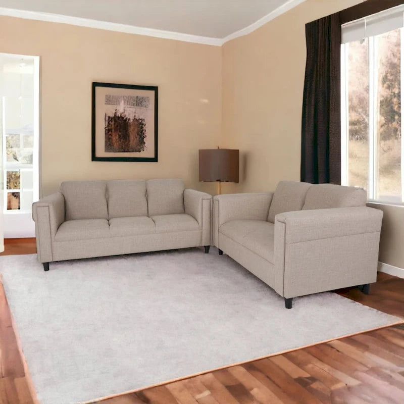 Coast to Coast Sofas Ensemble canapé et causeuse de style moderne du milieu du siècle Tissu polyester nylon Structure en bois massif Rembourré