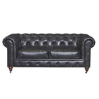 Causeuse Century Chesterfield - Cuir châtaigne clair