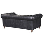 Causeuse Century Chesterfield - Cuir châtaigne clair