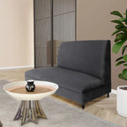 Canapés Coast to Coast - Banquette capitonnée en velours avec structure en bois massif, style moderne du milieu du siècle
