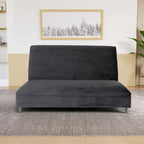 Canapés Coast to Coast - Banquette capitonnée en velours avec structure en bois massif, style moderne du milieu du siècle