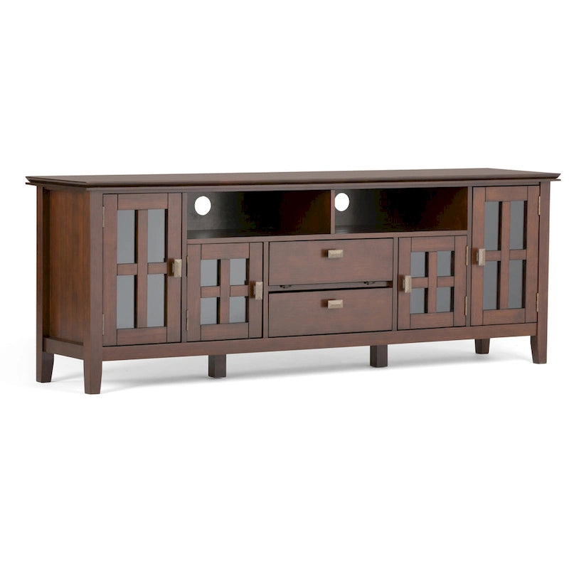 Meuble TV/Média en bois massif WYNDENHALL Stratford, 183 cm de large, pour téléviseurs jusqu'à 80 po