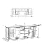 Meuble TV/Média en bois massif WYNDENHALL Stratford, 183 cm de large, pour téléviseurs jusqu'à 80 po