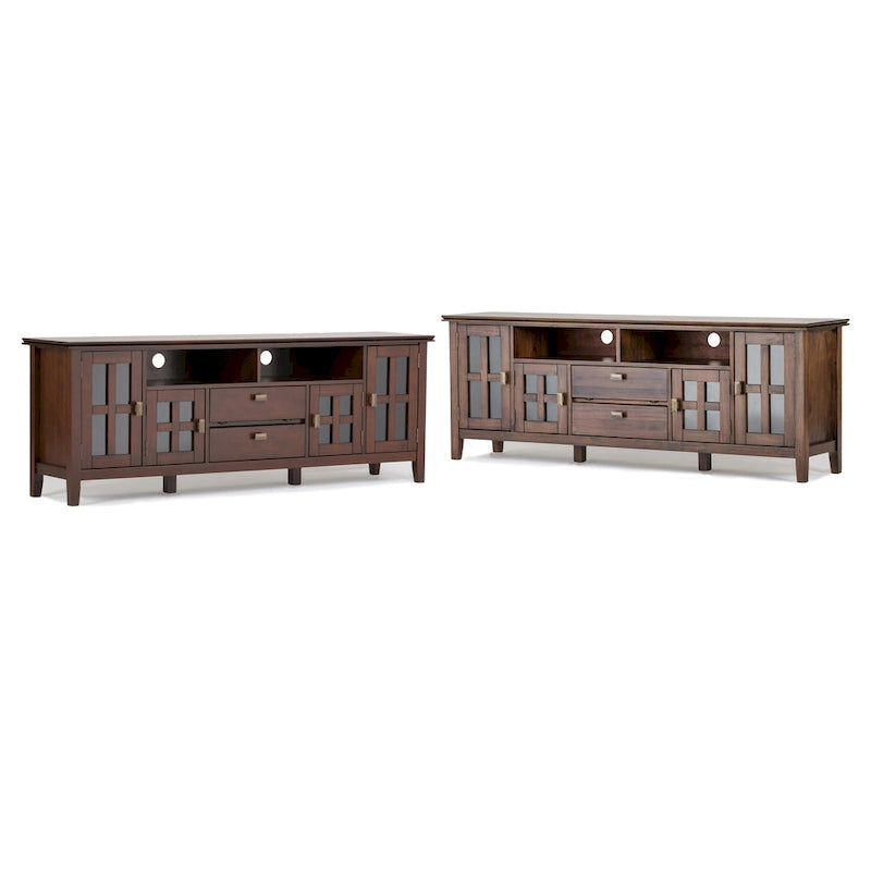 Meuble TV/Média en bois massif WYNDENHALL Stratford, 183 cm de large, pour téléviseurs jusqu'à 80 po