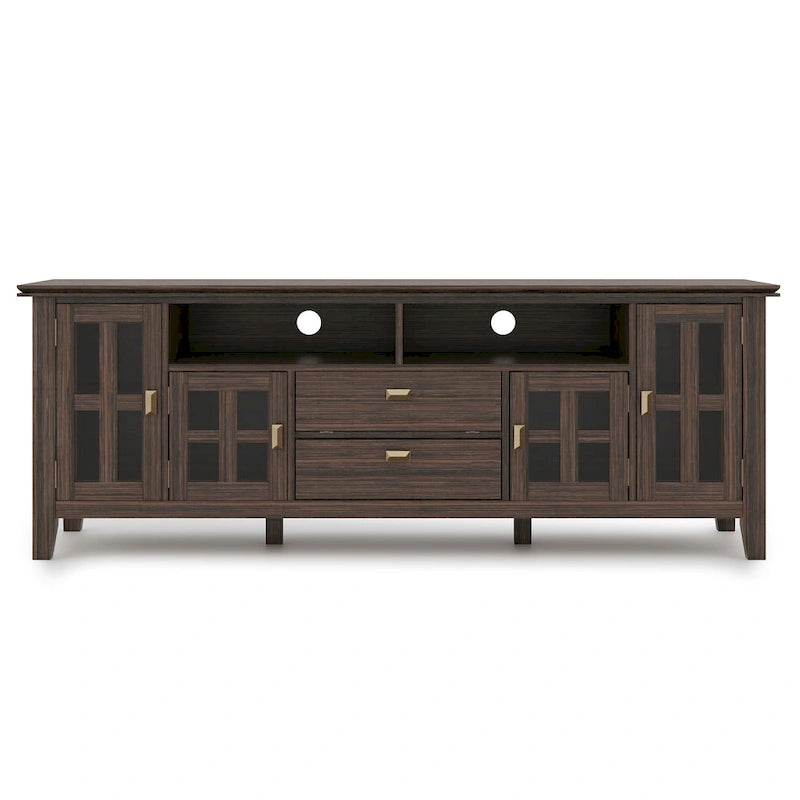 Meuble TV/Média en bois massif WYNDENHALL Stratford, 183 cm de large, pour téléviseurs jusqu'à 80 po