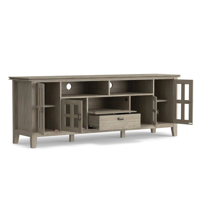 Meuble TV/Média en bois massif WYNDENHALL Stratford, 183 cm de large, pour téléviseurs jusqu'à 80 po