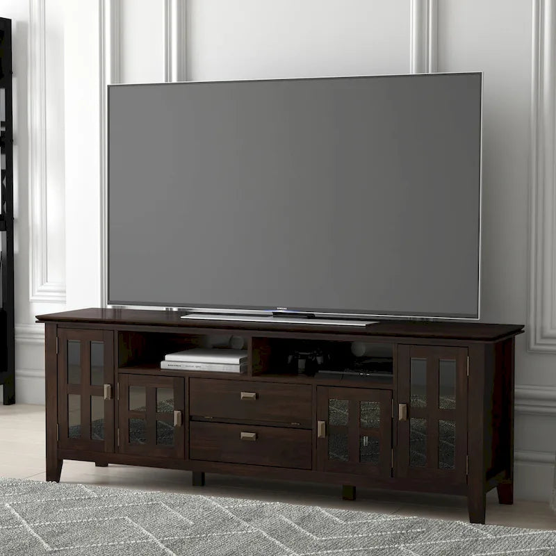 Meuble TV/Média en bois massif WYNDENHALL Stratford, 183 cm de large, pour téléviseurs jusqu'à 80 po