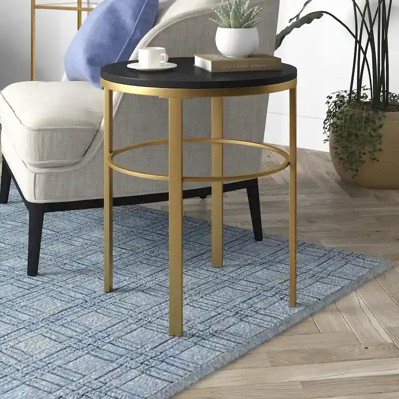 Table d'appoint ronde large Gaia 20 avec plateau en MDF