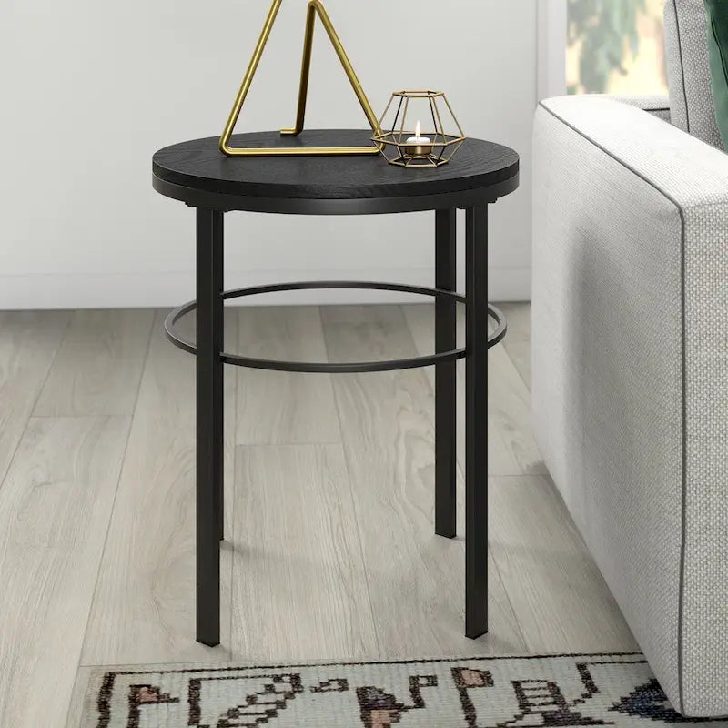 Table d'appoint ronde large Gaia 20 avec plateau en MDF