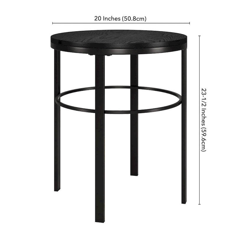 Table d'appoint ronde large Gaia 20 avec plateau en MDF