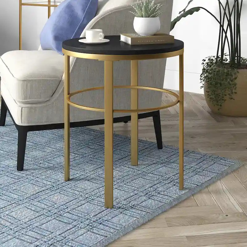 Table d'appoint ronde large Gaia 20 avec plateau en MDF