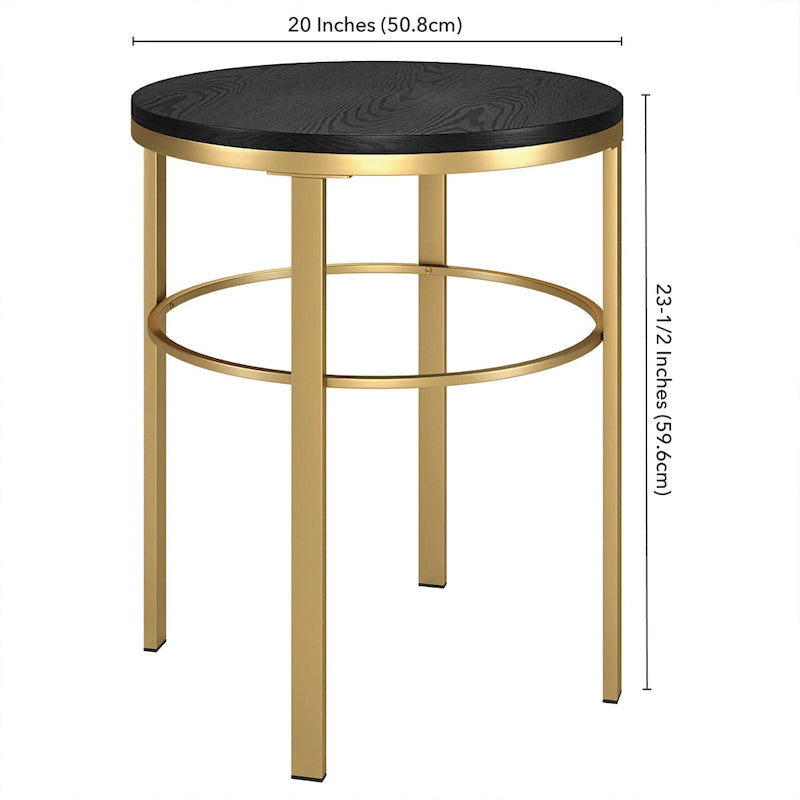 Table d'appoint ronde large Gaia 20 avec plateau en MDF