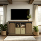 Meuble TV Bridgevine Home Lincoln Farmhouse 60 pouces pour téléviseurs jusqu'à 64 pouces