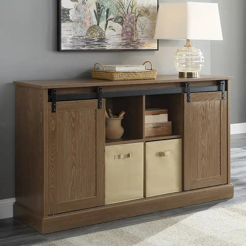 Meuble TV Bridgevine Home Lincoln Farmhouse 60 pouces pour téléviseurs jusqu'à 64 pouces