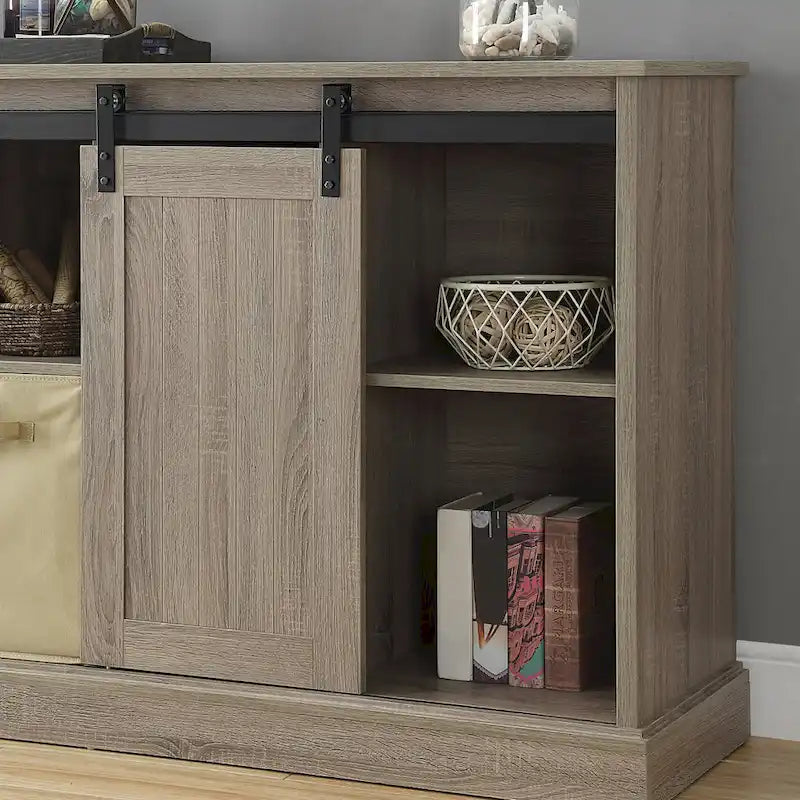 Meuble TV Bridgevine Home Lincoln Farmhouse 60 pouces pour téléviseurs jusqu'à 64 pouces