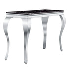 Console moderne avec plateau de 50 cm et pieds en acier inoxydable pour salon, entrée, couloir, bureau, hall