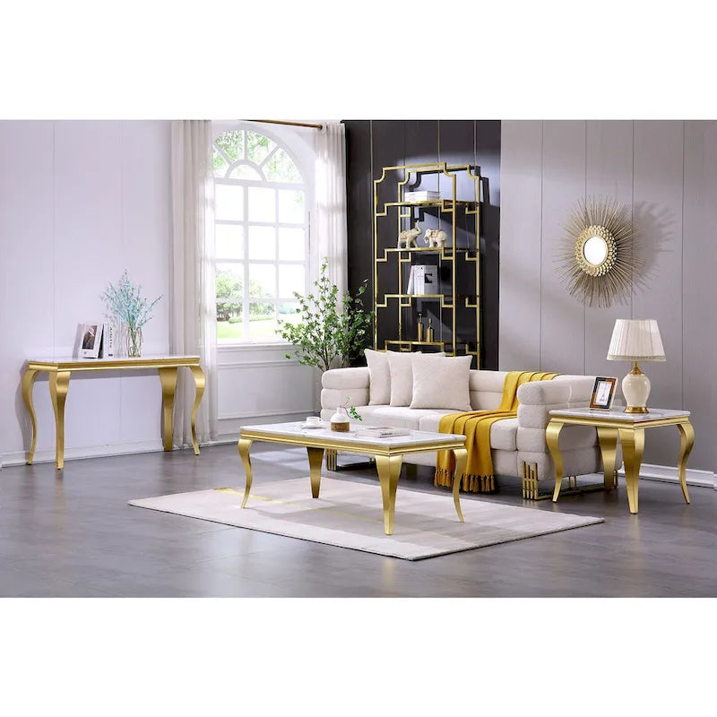 Console moderne avec plateau de 50 cm et pieds en acier inoxydable pour salon, entrée, couloir, bureau, hall