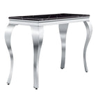 Console moderne avec plateau de 50 cm et pieds en acier inoxydable pour salon, entrée, couloir, bureau, hall