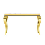 Console moderne avec plateau de 50 cm et pieds en acier inoxydable pour salon, entrée, couloir, bureau, hall