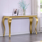 Console moderne avec plateau de 50 cm et pieds en acier inoxydable pour salon, entrée, couloir, bureau, hall