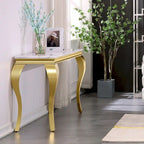 Console moderne avec plateau de 50 cm et pieds en acier inoxydable pour salon, entrée, couloir, bureau, hall