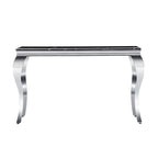 Console moderne avec plateau de 50 cm et pieds en acier inoxydable pour salon, entrée, couloir, bureau, hall