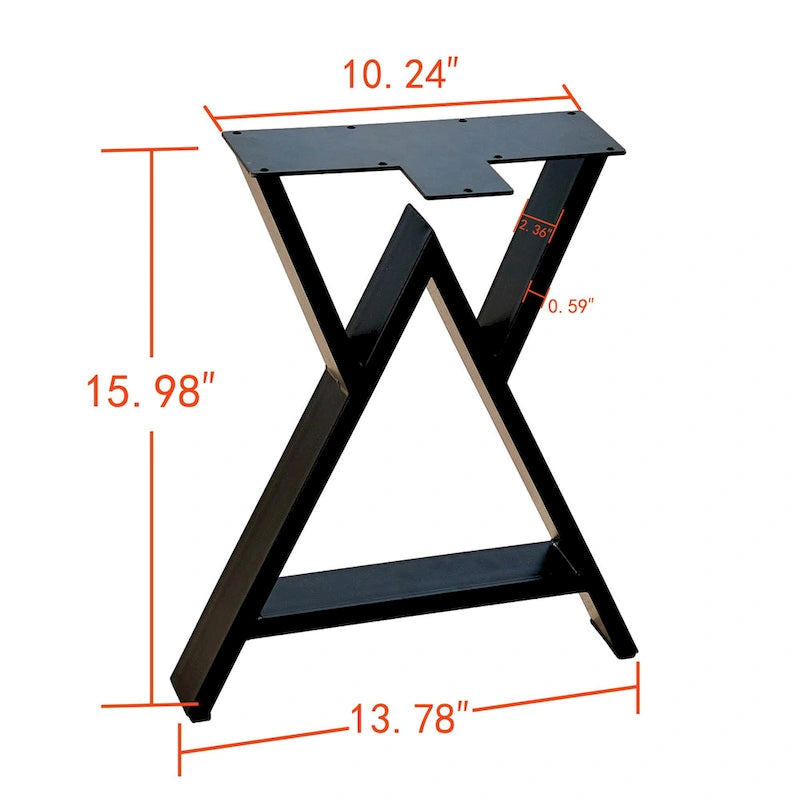 Pied de table rectangulaire robuste Home Soft Things de type W