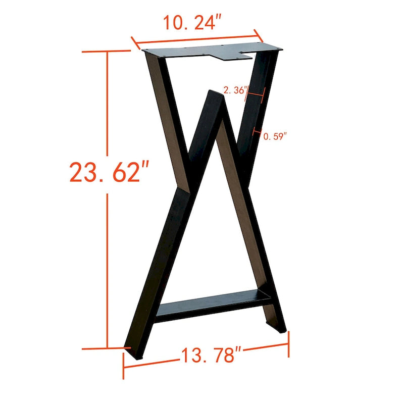 Pied de table rectangulaire robuste Home Soft Things de type W