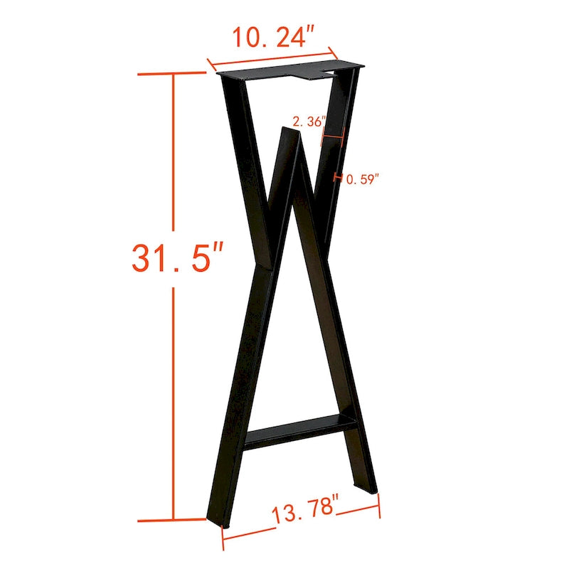 Pied de table rectangulaire robuste Home Soft Things de type W