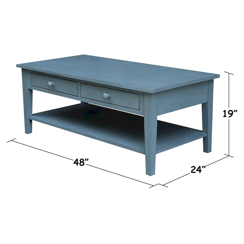 Table basse Spencer en bois de para de 122 cm (L) x 61 cm (P) x 48 cm (H)